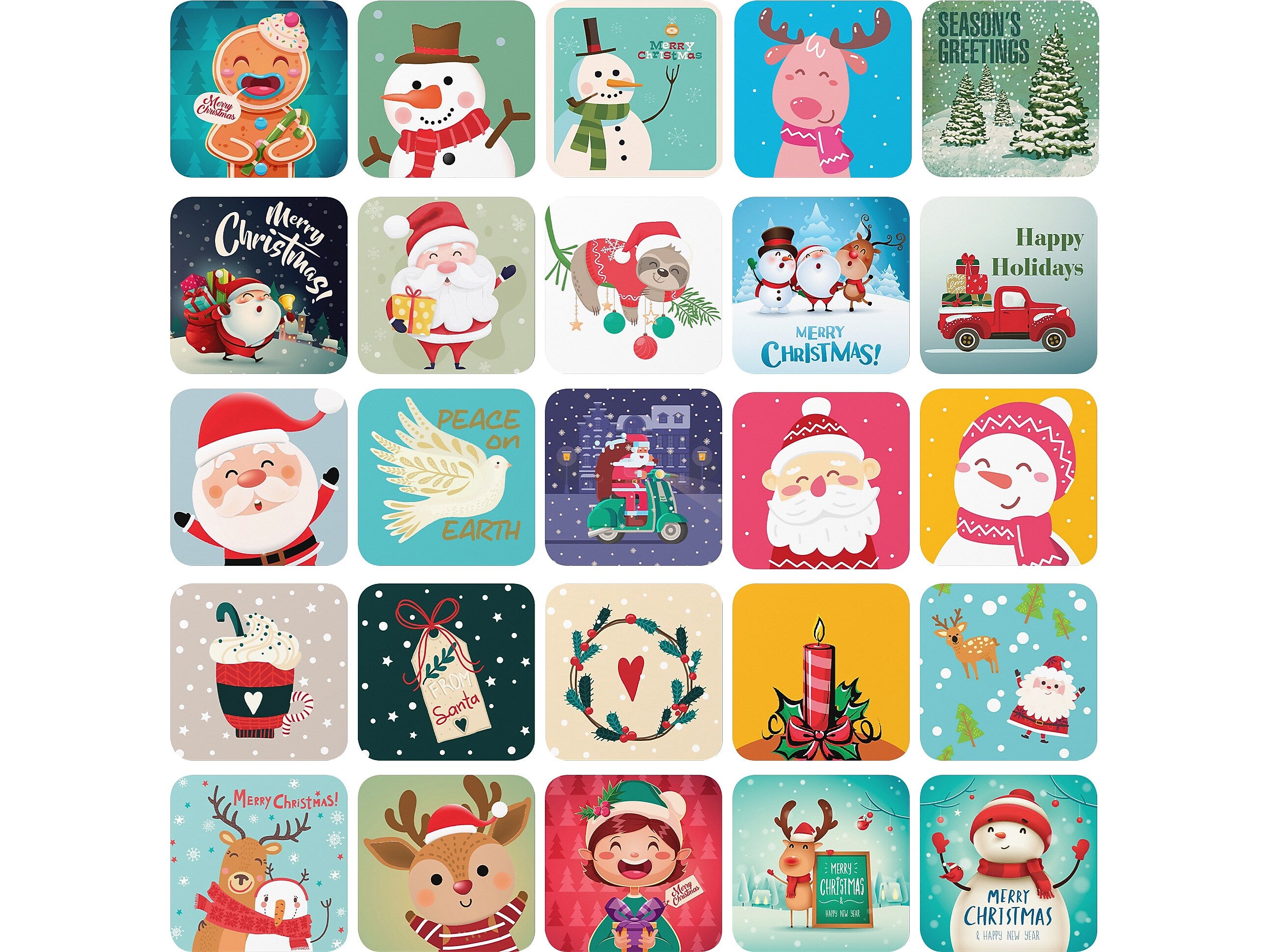 Better Office Mini Christmas Cards, 3" x 3", 50/Pack (64653-50PK)