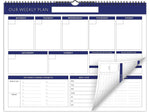 Global Printed Products 17" x 13" Weekly Planner, White/Blue (SPLS-0079)