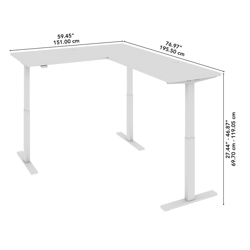 Bush Business Furniture Move 60 Series 60"W L Shaped Adjustable Standing Desk, Hansen Cherry (M6SL6078HCSK)