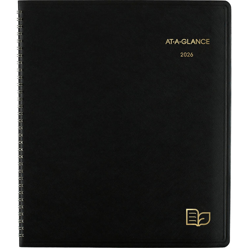 2026 AT-A-GLANCE Recycled 9" x 11" Monthly Planner, Faux Leather Cover, Black (70-260G-05-26)