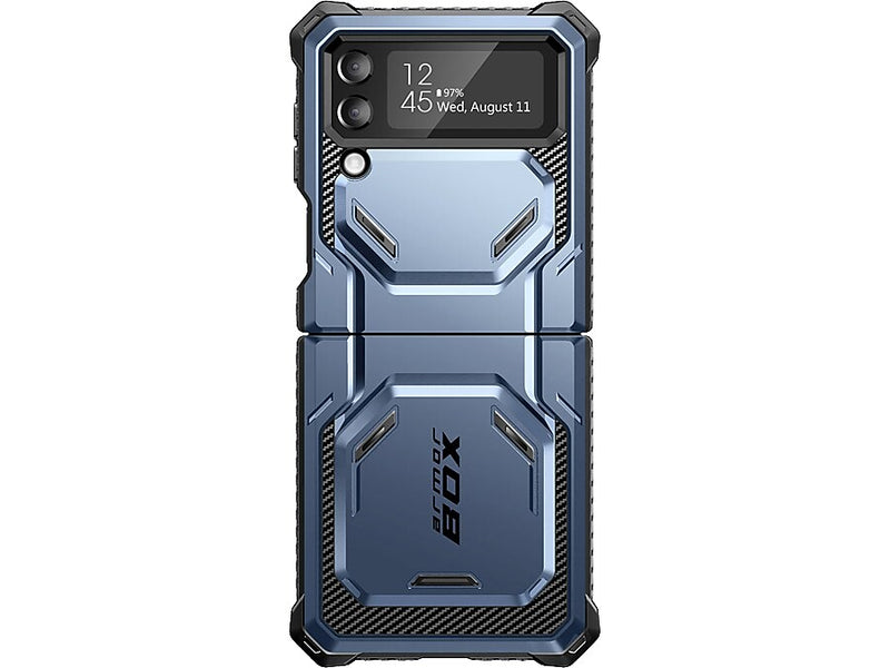 i-Blason Armorbox Metallic Blue Rugged Case for Samsung Galaxy Z Flip4 (Galaxy2022-ZFlip4-5G-Armorbox-Tilt)