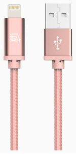 LAX Apple MFi Certified Lightning to USB Cable for Charge Sync 6ft, Rose Gold