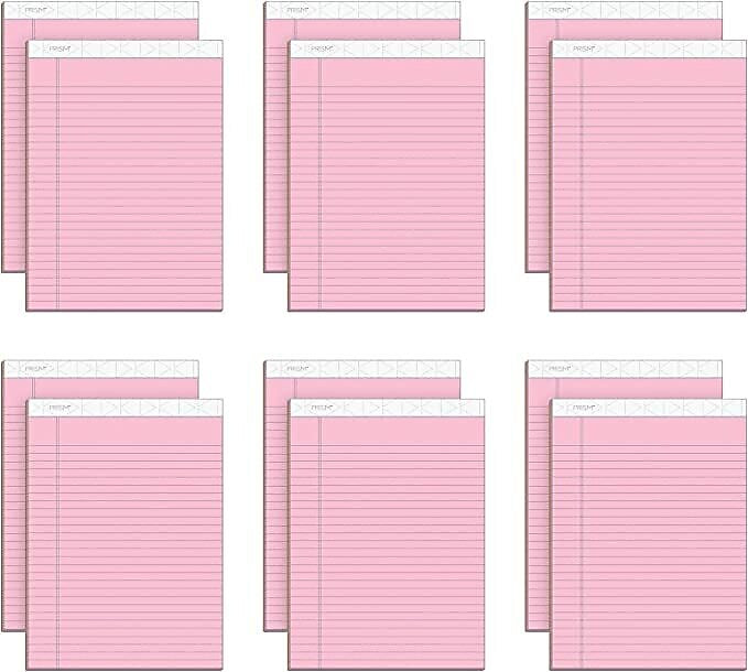 TOPS Prism+ Notepads, 8.5" x 11.75", Wide, Pink, 50 Sheets/Pad, 12 Pads/Pack (63150)