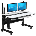 VersaDesk Foundry Bench 60"W Electric Rectangular Adjustable Standing Desk, White/Black (FB6030-BW-APP)