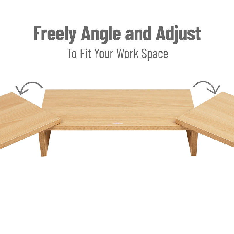 Mind Reader Adjustable Dual Monitor Stand, Up to 44 lbs., Brown (MDFMOND-BRN)