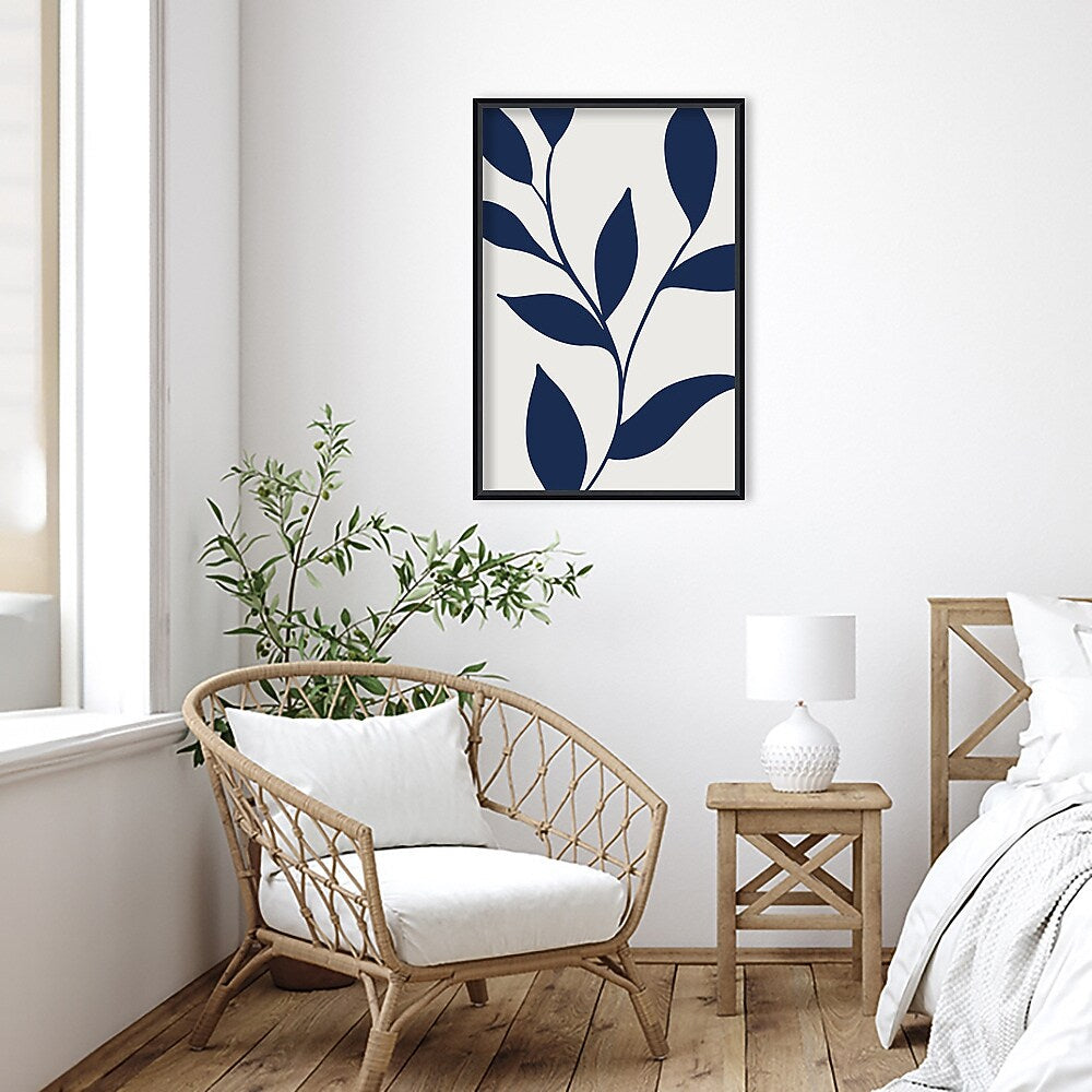 Amanti Art Modern Blue Botanical Abstract Print No 1 by The Creative Bunch Studio Wood Framed Wall Art Print, 23" x 33"