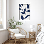 Amanti Art Modern Blue Botanical Abstract Print No 1 by The Creative Bunch Studio Wood Framed Wall Art Print, 23" x 33"