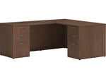 HON Mod 60"W L-Shaped Double-Pedestal Desk, Sepia Walnut (HLPL6072LDESK2BBFSE1)