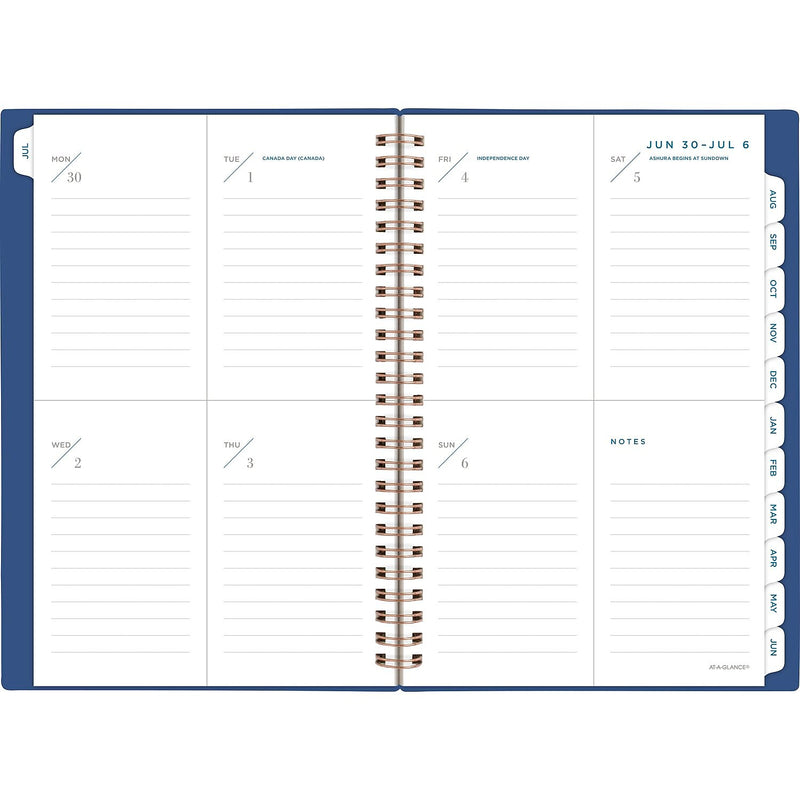 2025-2026 AT-A-GLANCE Signature Lite 5" x 8" Academic Year Weekly & Monthly Planner, Plastic Cover, Navy (YP20LA2026)