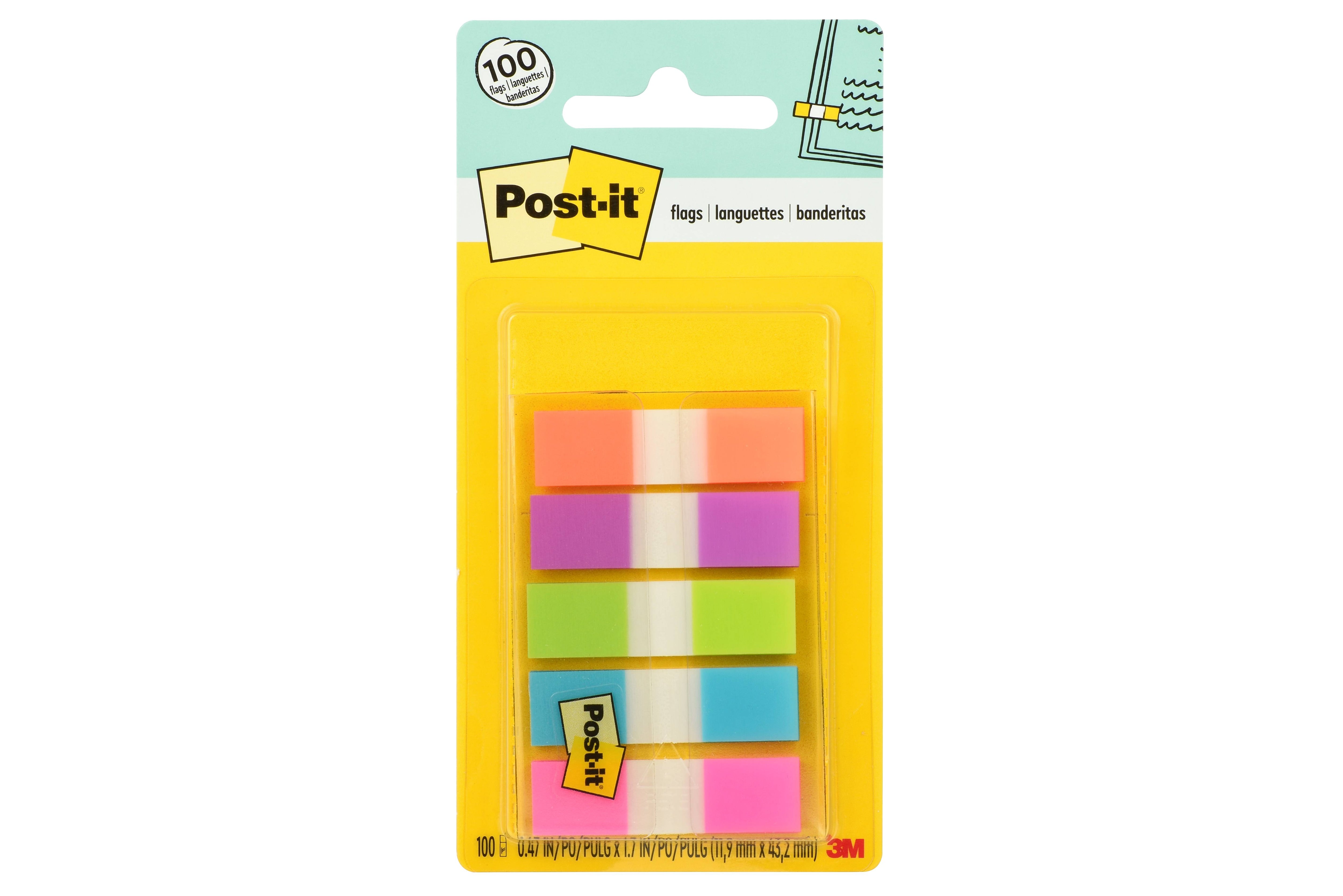 Post-it Flags, 0.5", Assorted Bright Colors, 100 Flags/Pack (683-5CB2)