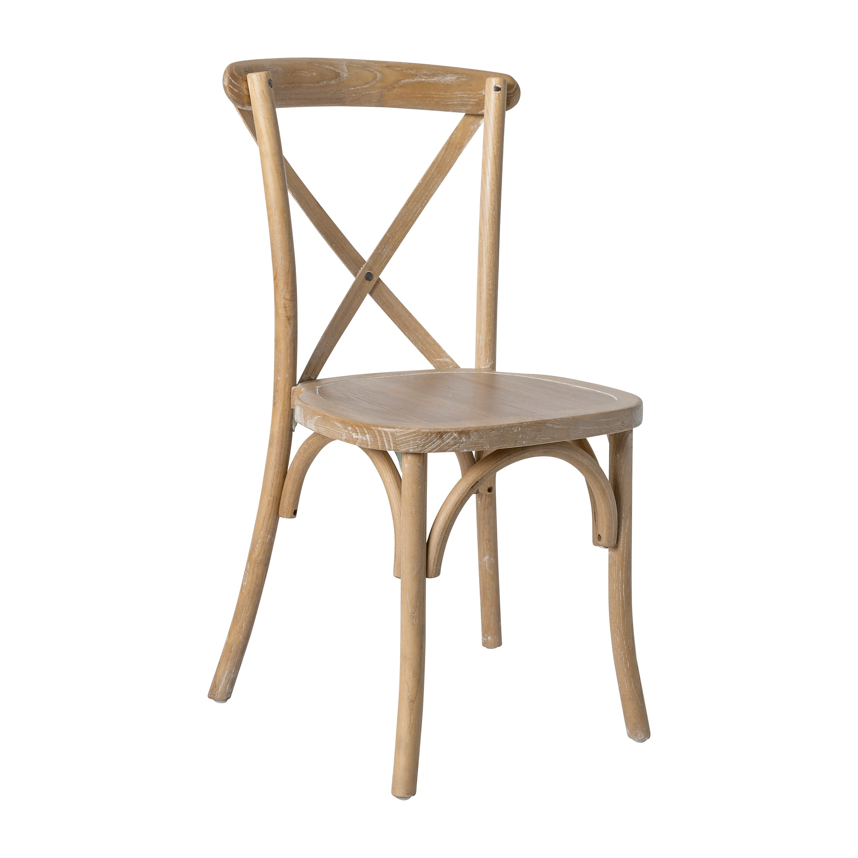 Advantage Contemporary Solid Wood X-Back Dining Chair, Natural with White Grain, 14/Pack (XBACKNWGEC14)
