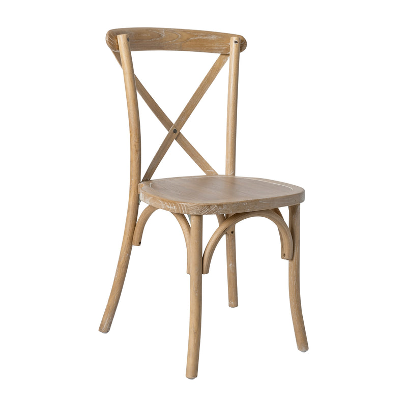 Advantage Contemporary Solid Wood X-Back Dining Chair, Natural with White Grain, 14/Pack (XBACKNWGEC14)