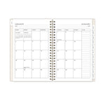 2026 Blue Sky Bespoke Letterpress Cream Hearts 5" x 8" Calendar Year Weekly & Monthly Planner, Plastic Cover (156228)