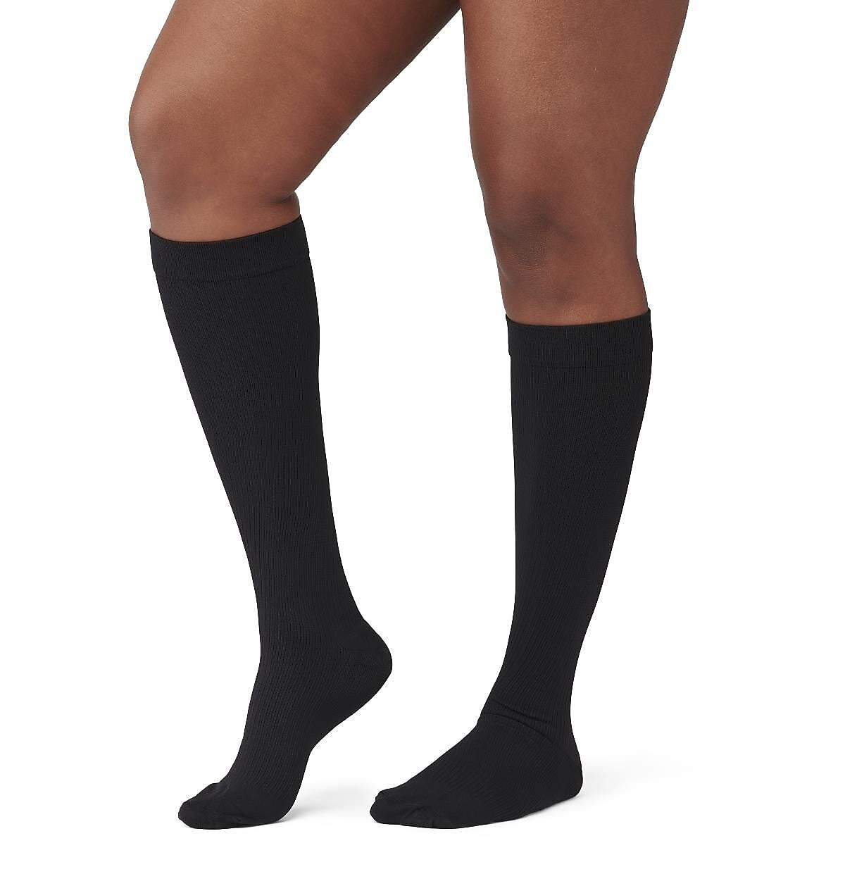 Curad 8-15mmHg Knee High Compression Sock, Black, Medium, Regular Length, Each (MDS1717BBH)