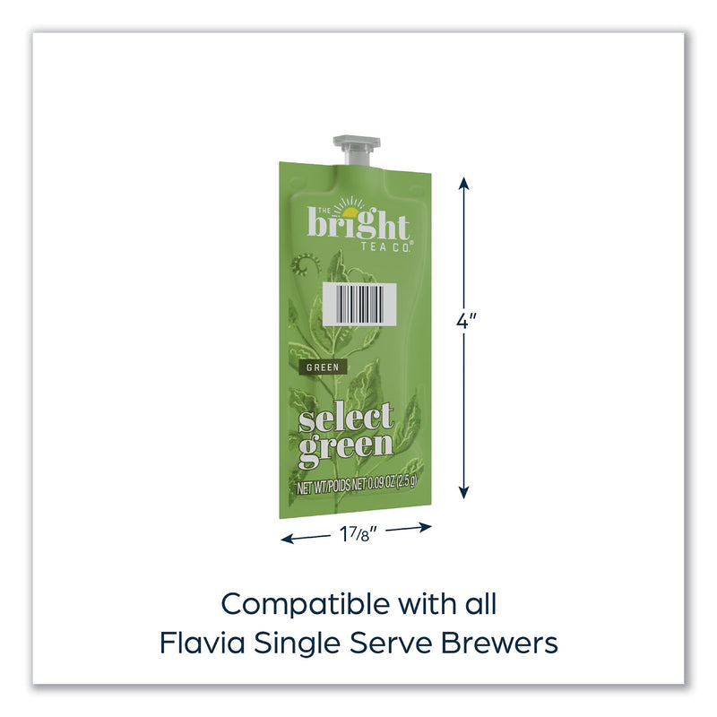 FLAVIA The Bright Tea Co. Select Green Tea Freshpack, Select Green, 0.09 oz Pouch, 100/Carton