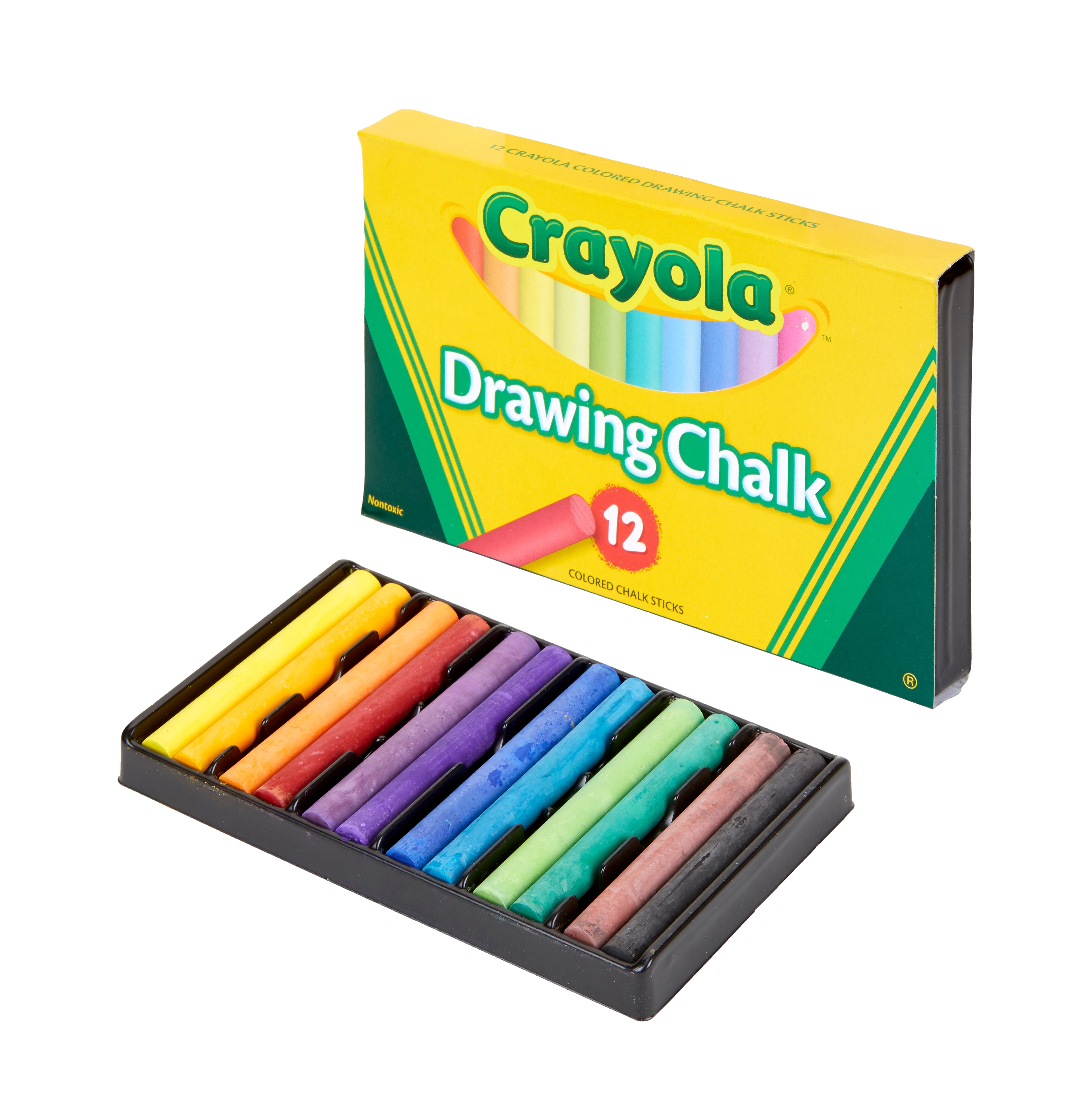 Crayola Drawing Chalk, Assorted Colors, 12/Box (51-0403)
