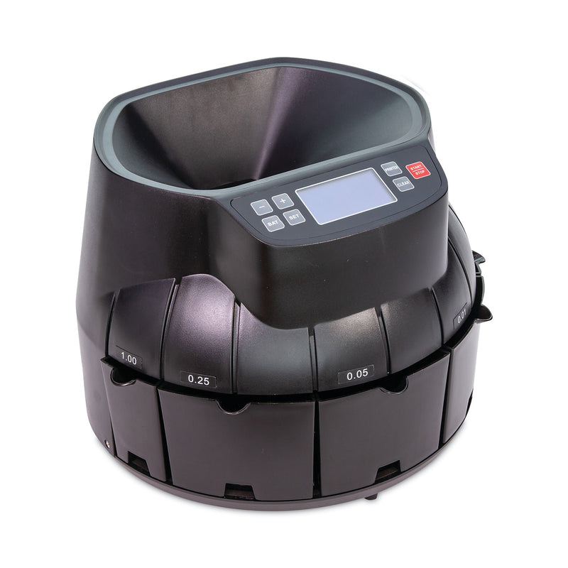 CONTROLTEK® Coin Counter, Dimes, Nickels, Pennies, Quarters, 14.2 x 13.4 x 11, Black
