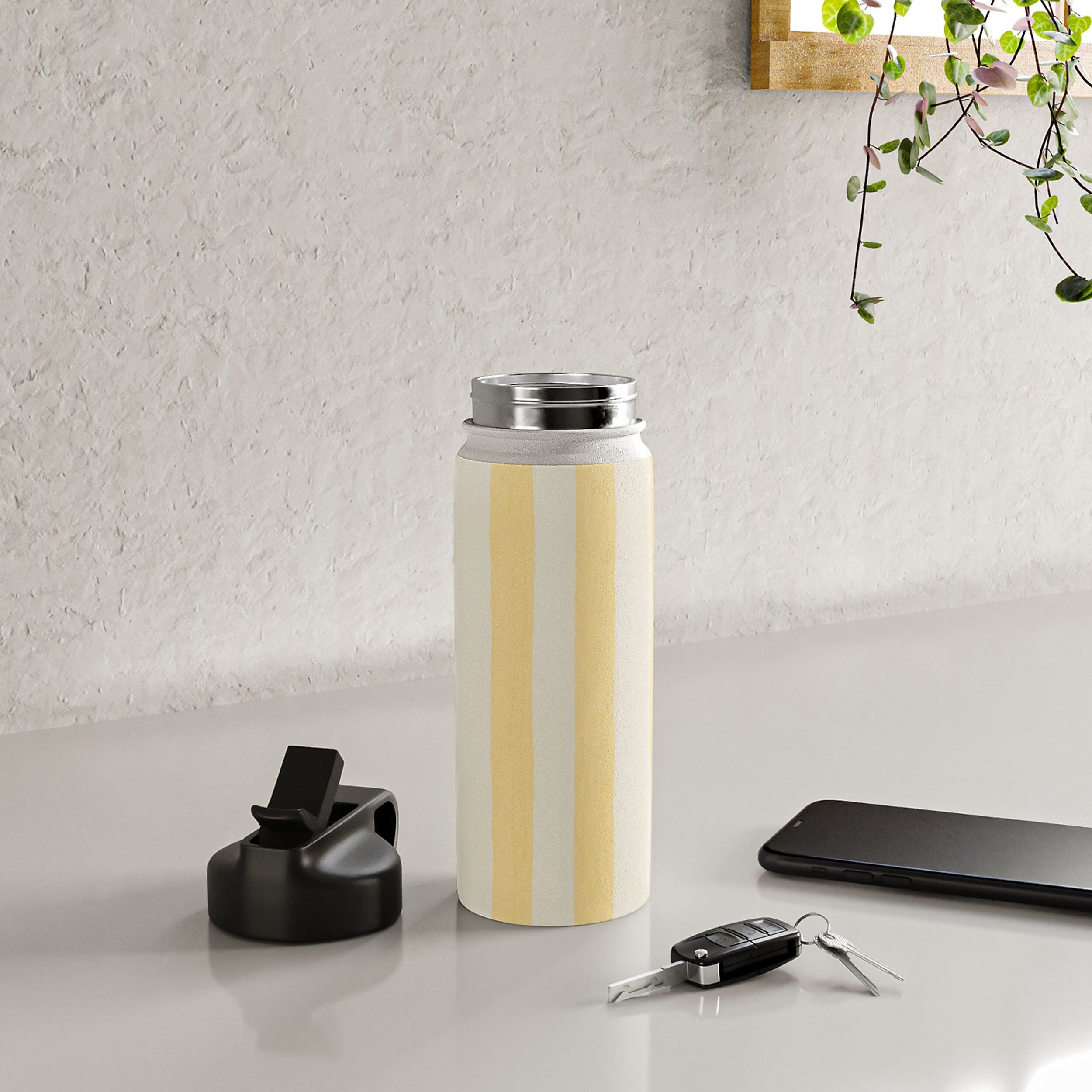 DENY Designs Modern Craft Spring Stripe I by Avenie Stainless Steel Double Wall Insulated Water Bottle, 18 oz. (88747-WBTL05)
