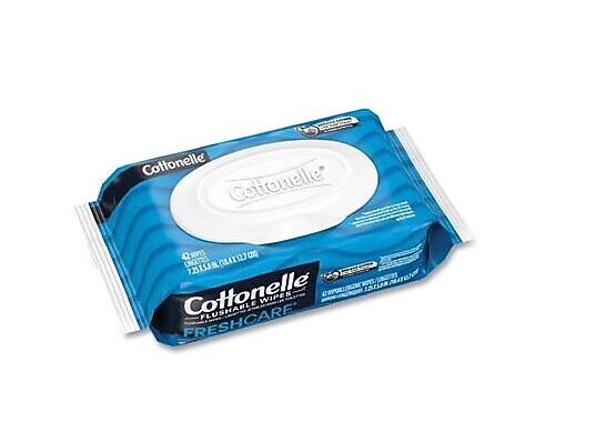 Cottonelle FreshCare Flushable Toilet Paper Wipes, White, 42 Sheets/Pack, 12 Packs/Carton (KCC44932CT)