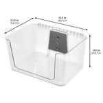 iDESIGN Wall-Mounted Large Stackable Plastic Storage Bin, 8" x 15"x 12.5", Clear, 2/Pack (29173M2)