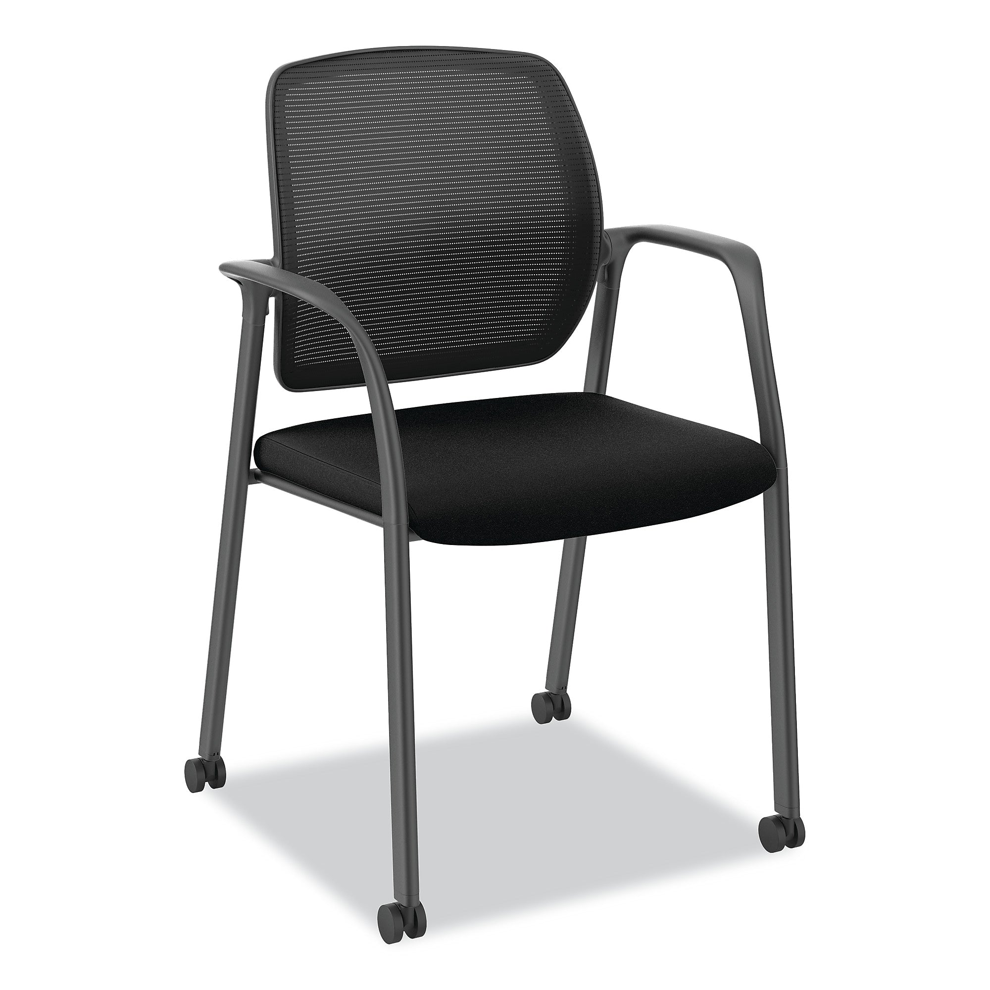 HON Nucleus Series Recharge Fabric/Mesh Guest Chair, Black (HONNR6FMC10P71)