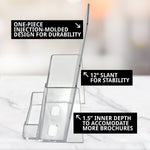 Azar Brochure Holder, 4.125" x 7.25", Vertical, Freestanding, Clear, Acrylic, 50/Pack (252922-50PK)