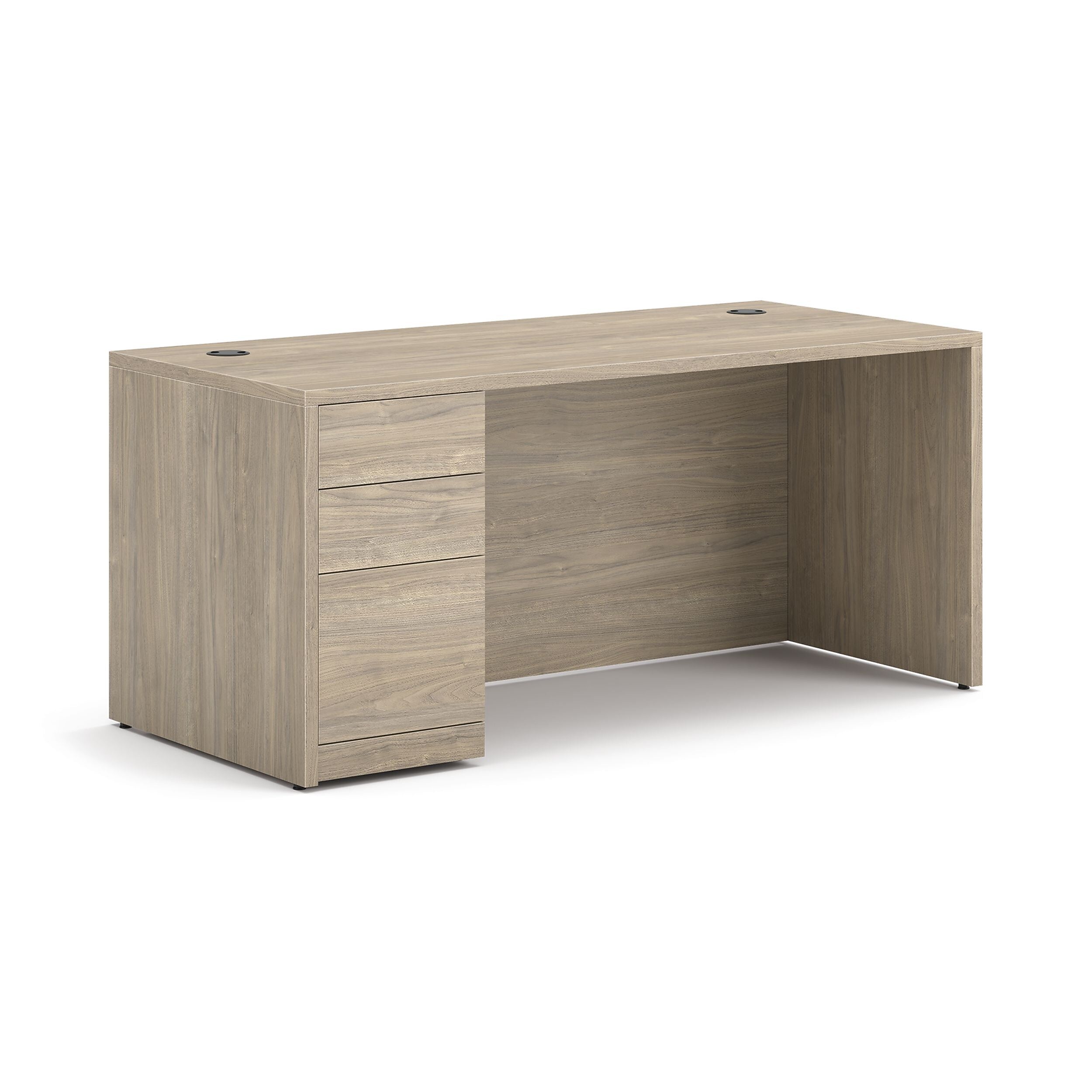 HON 10500 Series 66"W Left Pedestal Desk, Kingswood Walnut (HON105898LLKI1)