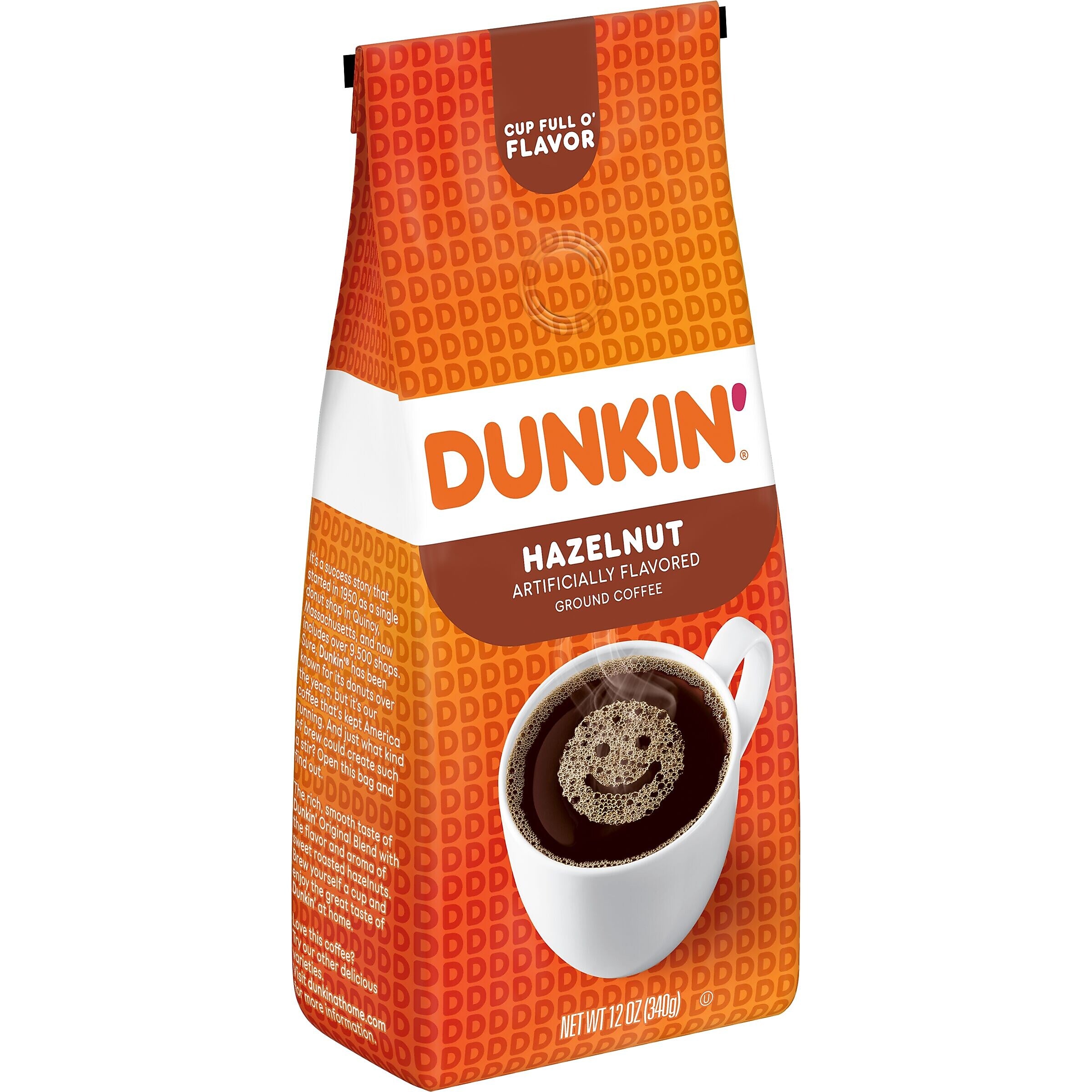 Dunkin' Hazelnut Ground Coffee, Medium Roast, 12 oz., Each (SMU00049)
