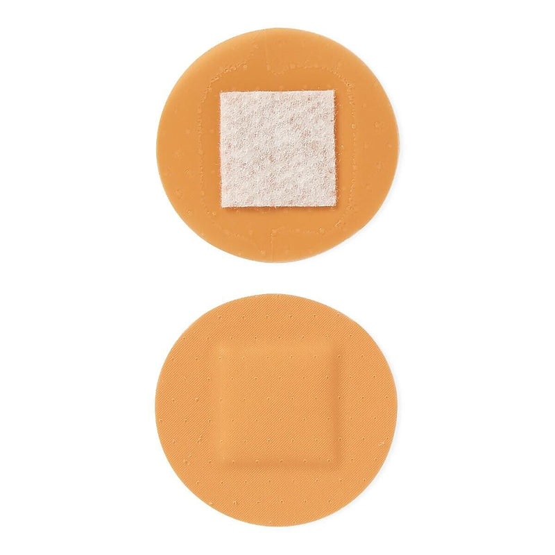 Curad Plastic Adhesive Bandages, Natural, 7/8" dia, 100 Bandages/Box (NON25501H)