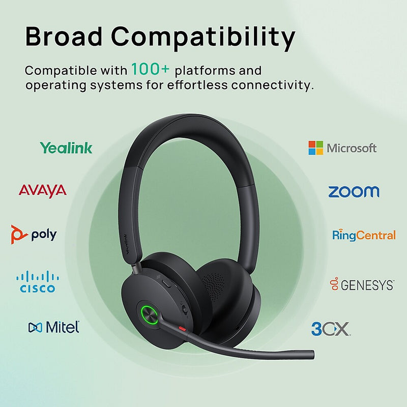 YeaLink BH74 USB-A/USB-C Bluetooth Stereo Phone & Computer Headset, MT Certified (1208680)