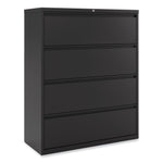 Alera 4-Drawer Lateral File Cabinet, Locking, Letter/Legal, Black, 42.13" (ALELF4254BL)