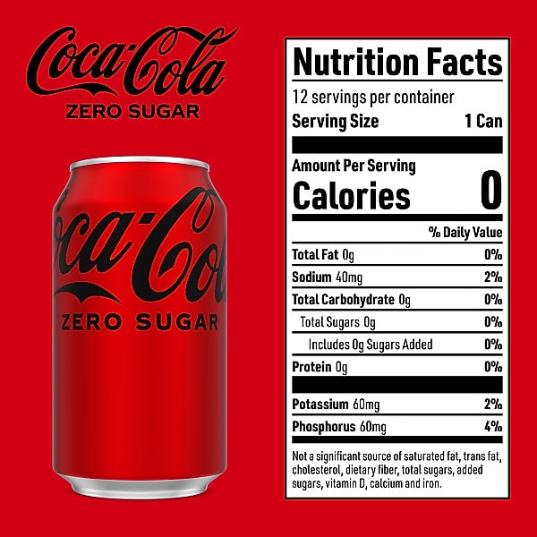 Coca-Cola Zero Sugar Soda, 12 oz., 24/Carton (00049000042559)