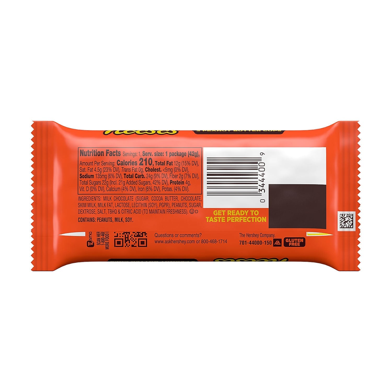 Reese's Milk Chocolate Peanut Butter Cups Candy Pack, 1.5 oz., 36/Box (HEC44000)