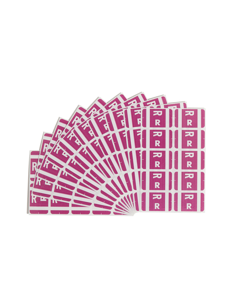 Smead® Alpha-Z Color-Coded Second Letter "R" Labels, 10 Labels Per Sheet, Purple, 1"H x 1 5/8"W, 100 Labels/Pk
