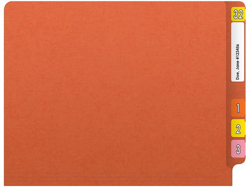 Medical Arts Press Reinforced End Tab File Folder, Straight Cut, Letter-Size, Orange, 250/Carton (S-01602-ORG-B)