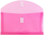 JAM Paper Premium Plastic Filing Envelope with Hook & Loop Closure, 5 1/4" x 10", Fuchsia Pink, 3/Pack (921V1FUX3)