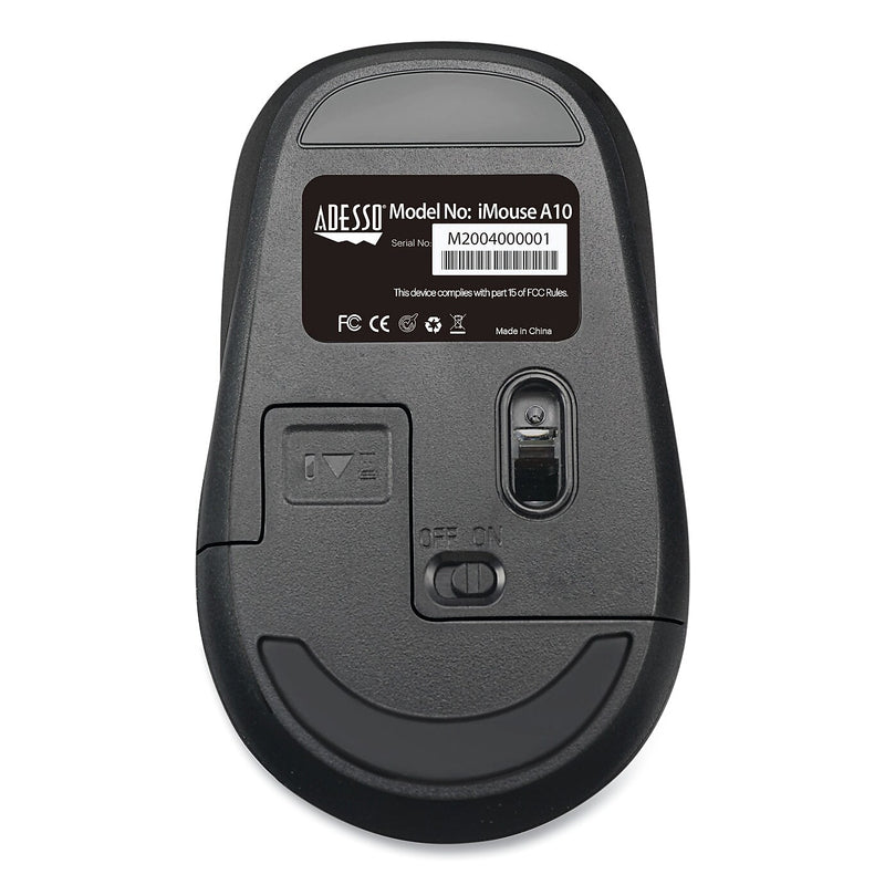 Adesso iMouse A10 Wireless Ergonomic Optical Mouse, Black (ADEA10)