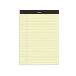 Staples Double-Sheet Notepad, 8.5" x 11.75", Wide Ruled, Canary, 100 Sheets/Pad (20-243)
