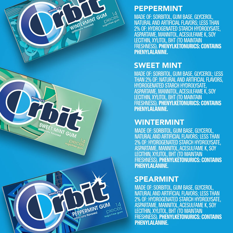 Orbit Variety Box Sugar Free Gum, Back To School, 12.8 oz., 18/Pack