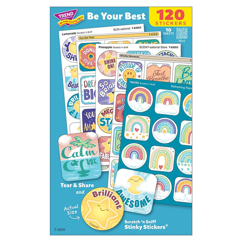 Trend Enterprises Be Your Best Mixed Stickers Variety Pack, Multicolored, 120/Pack, 2/Packs/Bundle (T-33011-2)