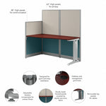Bush Business Furniture Office in an Hour 63"H x 65"W Cubicle Workstation, Hansen Cherry (WC36492-03K)