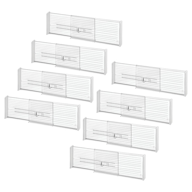 iDESIGN Expandable 8-Piece Plastic Drawer Dividers, Clear (29075M8)