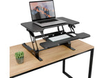 Mount-It! 30"W Manual Rectangular Adjustable Standing Desk Converter, Black (MI-15009S)