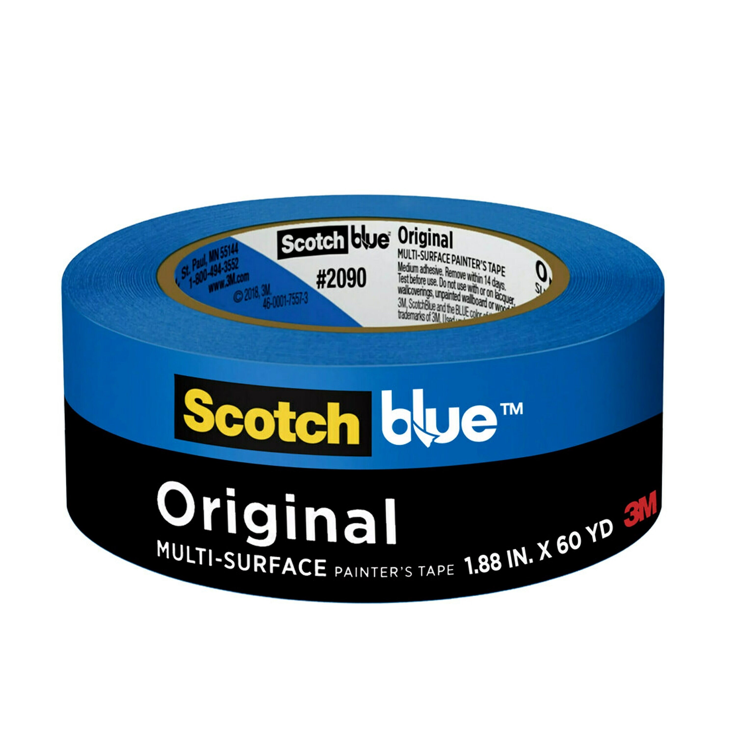 Scotch Safe Release Painter's Tape, 2" x 60 yds., Blue, 12 Rolls/Pack (2090-48EC)