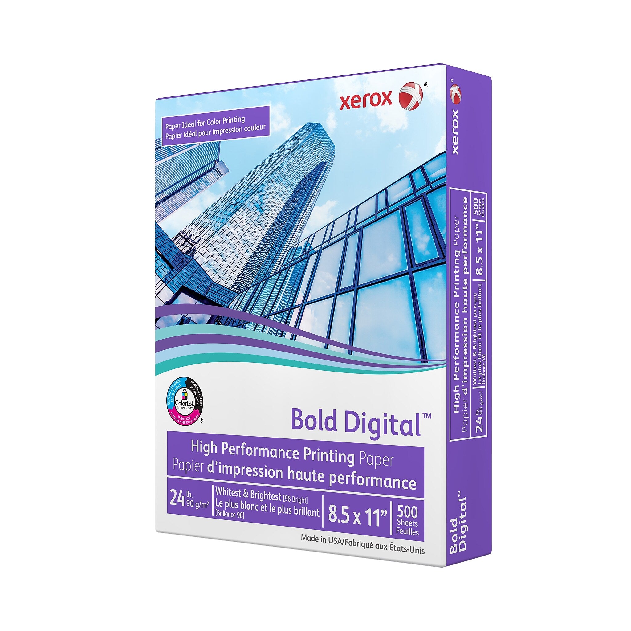Xerox Bold Digital 8.5” x 11” Printer Paper, 24 lbs., 98 Brightness, 500 Sheets/Ream (3R11540)