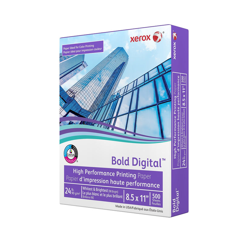 Xerox Bold Digital 8.5” x 11” Printer Paper, 24 lbs., 98 Brightness, 500 Sheets/Ream (3R11540)