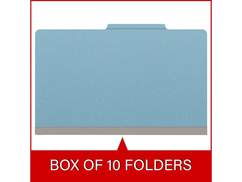 Medical Arts Press Pressboard Classification Folder, 1 Divider, 2" Expansion, Legal Size, Blue, 10/Box (DV-T52-14-3BLU)