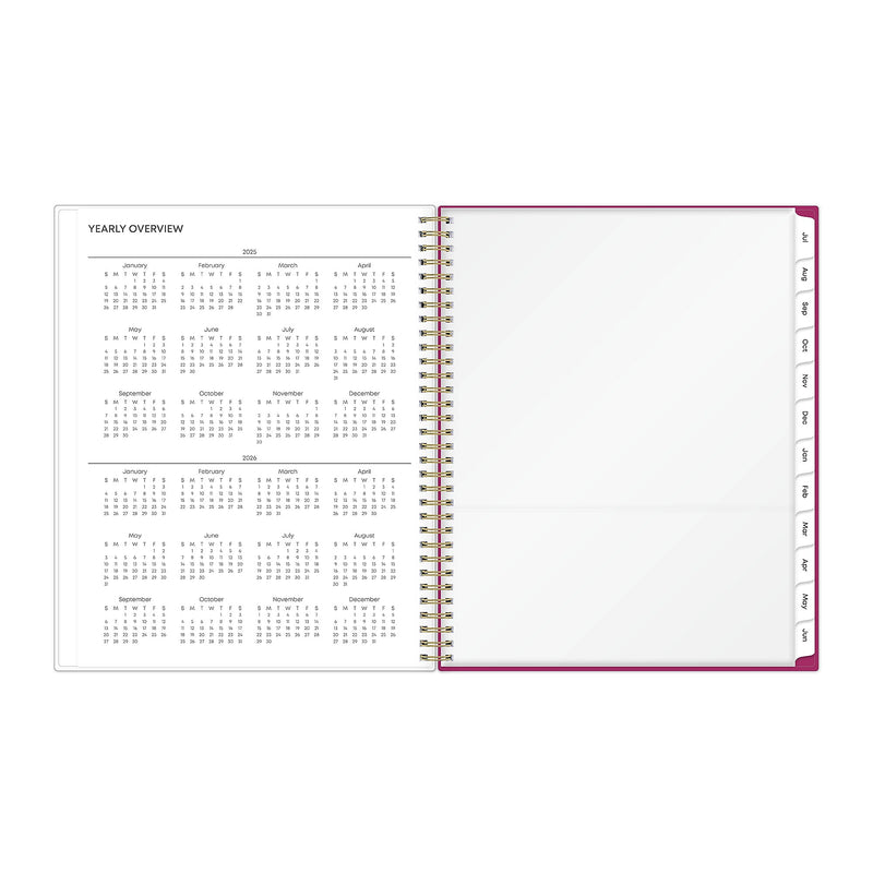 2025-2026 Blue Sky Mahalo 8.5" x 11" Academic Year Weekly & Monthly Planner, Plastic Cover, Multicolored (100149-A26)