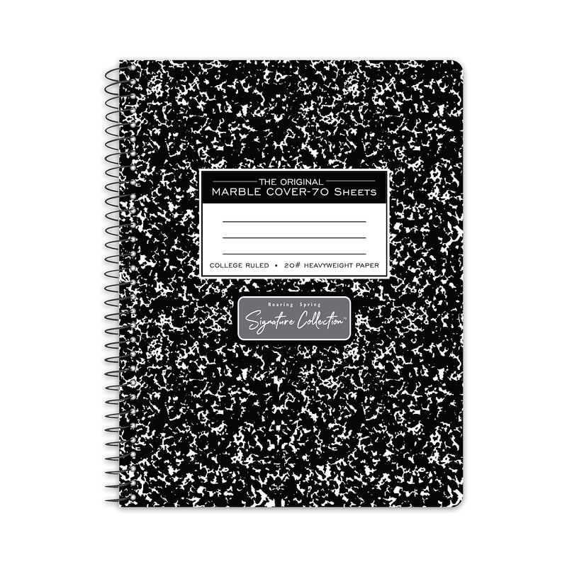 Roaring Spring Paper Products Signature 1-Subject Composition Notebooks, 7.5" x 9.75", College Ruled, 70 Sheets, Black (10111)