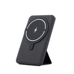 OTM Essentials Magnetic Wireless USB-A/USB-C Charger with Stand for Smartphones/Tablets, Black (OB-SMSPB2)